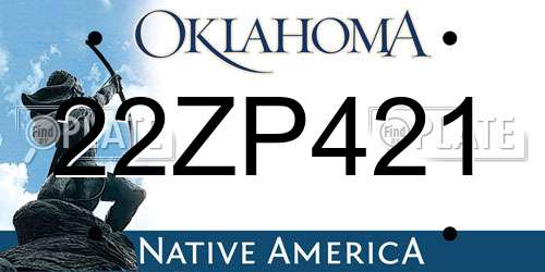 22ZP421 Oklahoma License Plate