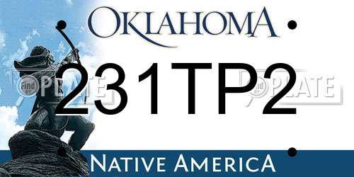 231TP2 Oklahoma License Plate