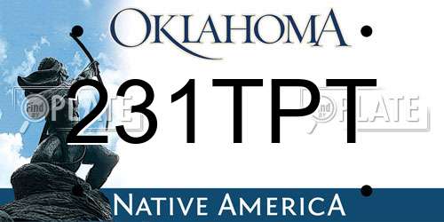 231TPT Oklahoma License Plate