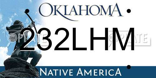 232LHM Oklahoma License Plate