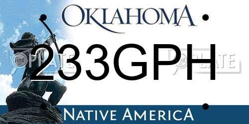 233GPH Oklahoma License Plate