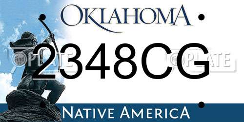 2348CG Oklahoma License Plate