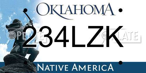 234LZK Oklahoma License Plate