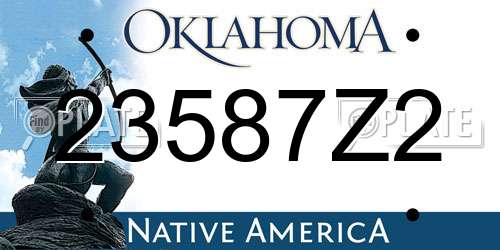 23587Z2 Oklahoma License Plate