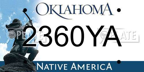 2360YA Oklahoma License Plate
