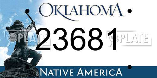 23681 Oklahoma License Plate