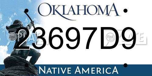 23697D9 Oklahoma License Plate