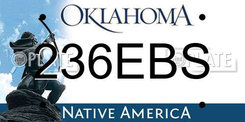 236EBS Oklahoma License Plate