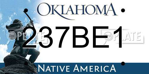 237BE1 Oklahoma License Plate