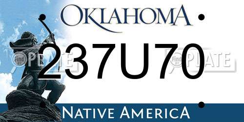 237U70 Oklahoma License Plate