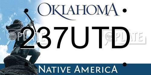 237UTD Oklahoma License Plate