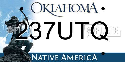 237UTQ Oklahoma License Plate