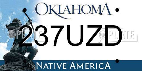 237UZD Oklahoma License Plate