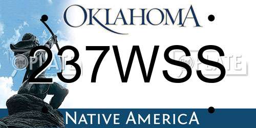 237WSS Oklahoma License Plate