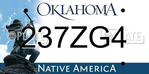 237ZG4 Oklahoma License Plate