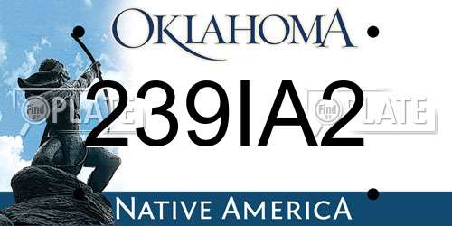 239IA2 Oklahoma License Plate