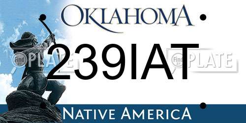 239IAT Oklahoma License Plate
