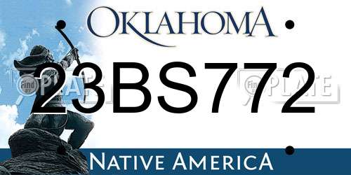 23BS772 Oklahoma License Plate