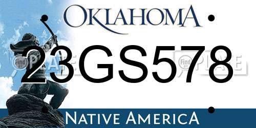 23GS578 Oklahoma License Plate