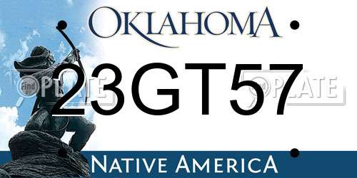 23GT57 Oklahoma License Plate