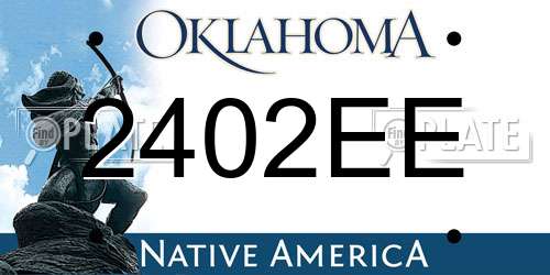 2402EE Oklahoma License Plate