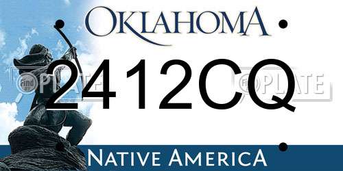 2412CQ Oklahoma License Plate