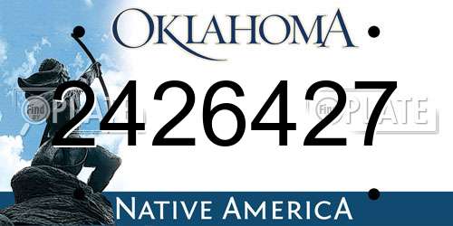 2426427 Oklahoma License Plate