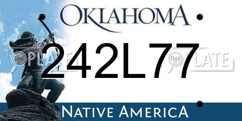 242L77 Oklahoma License Plate