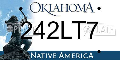 242LT7 Oklahoma License Plate