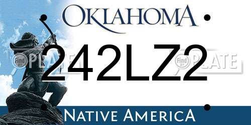 242LZ2 Oklahoma License Plate