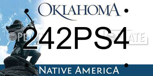 242PS4 Oklahoma License Plate