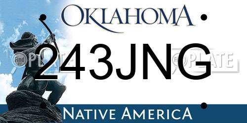 243JNG Oklahoma License Plate