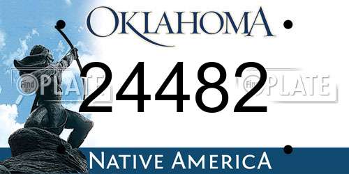 24482 Oklahoma License Plate