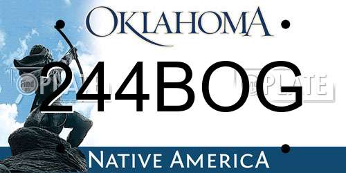 244BOG Oklahoma License Plate