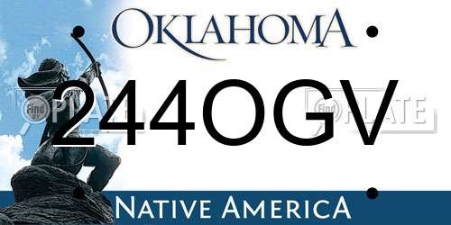 244OGV Oklahoma License Plate