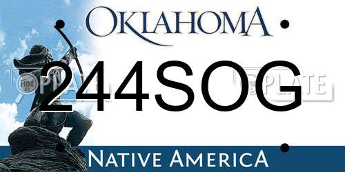 244SOG Oklahoma License Plate