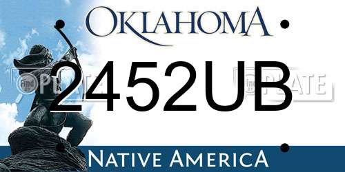 2452UB Oklahoma License Plate