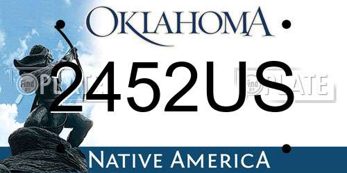 2452US Oklahoma License Plate