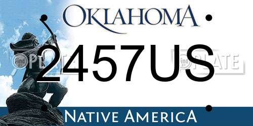 2457US Oklahoma License Plate