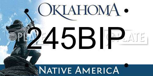 245BIP Oklahoma License Plate