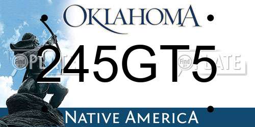 245GT5 Oklahoma License Plate