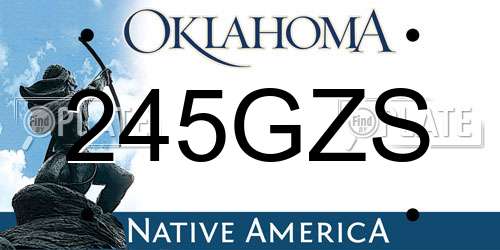 245GZS Oklahoma License Plate