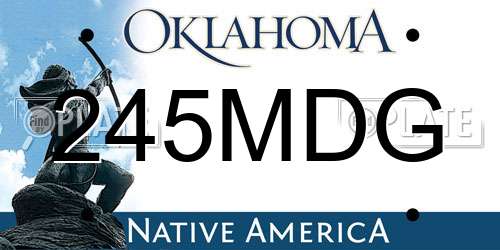 245MDG Oklahoma License Plate
