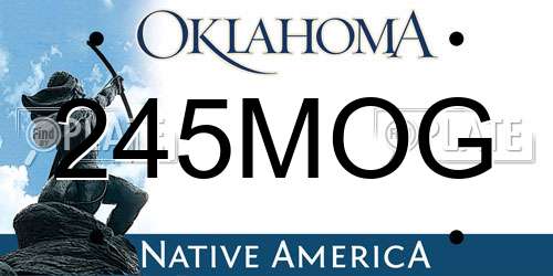 245MOG Oklahoma License Plate