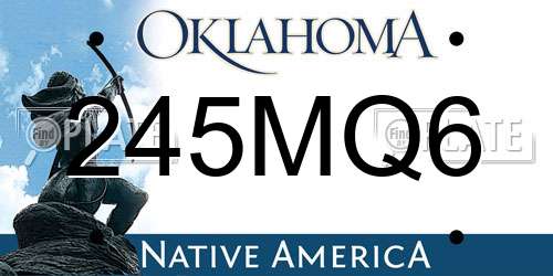 245MQ6 Oklahoma License Plate