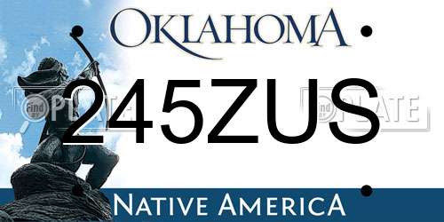 245ZUS Oklahoma License Plate