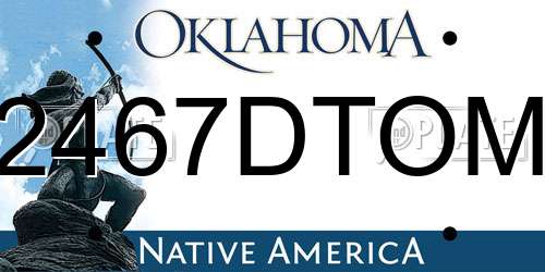 2467DTOM Oklahoma License Plate