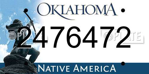 2476472 Oklahoma License Plate