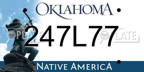 247L77 Oklahoma License Plate