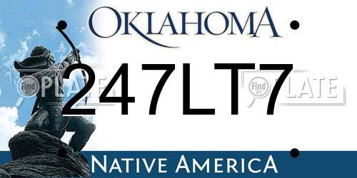 247LT7 Oklahoma License Plate